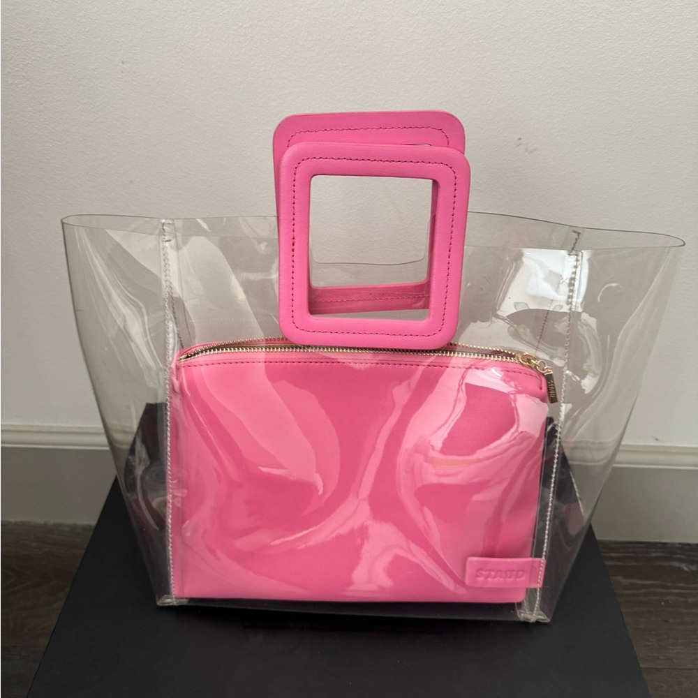 Staud pink and clear handbag